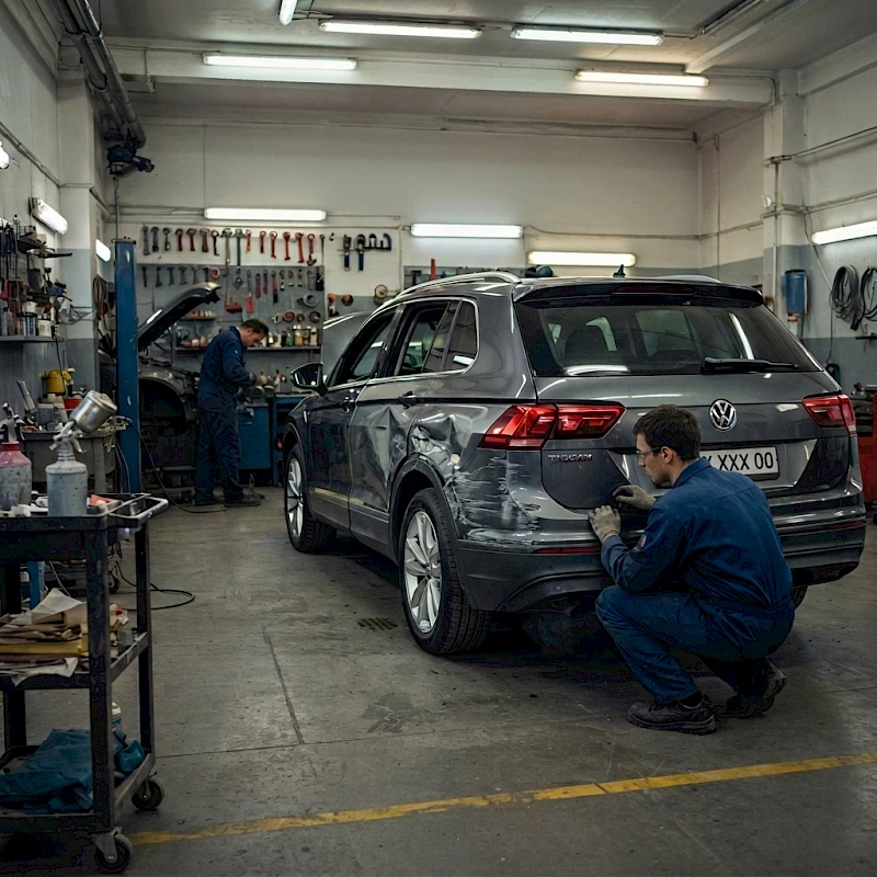 До — Volkswagen Tiguan &mdash; ремонт заднего крыла